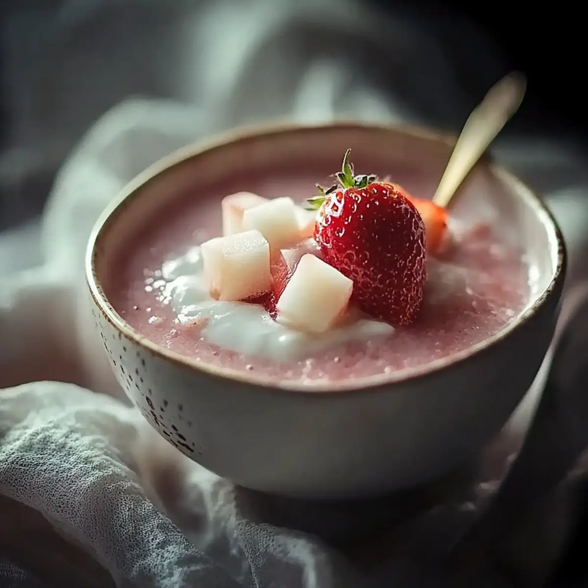 Creamy Strawberry Coconut Tapioca Dessert