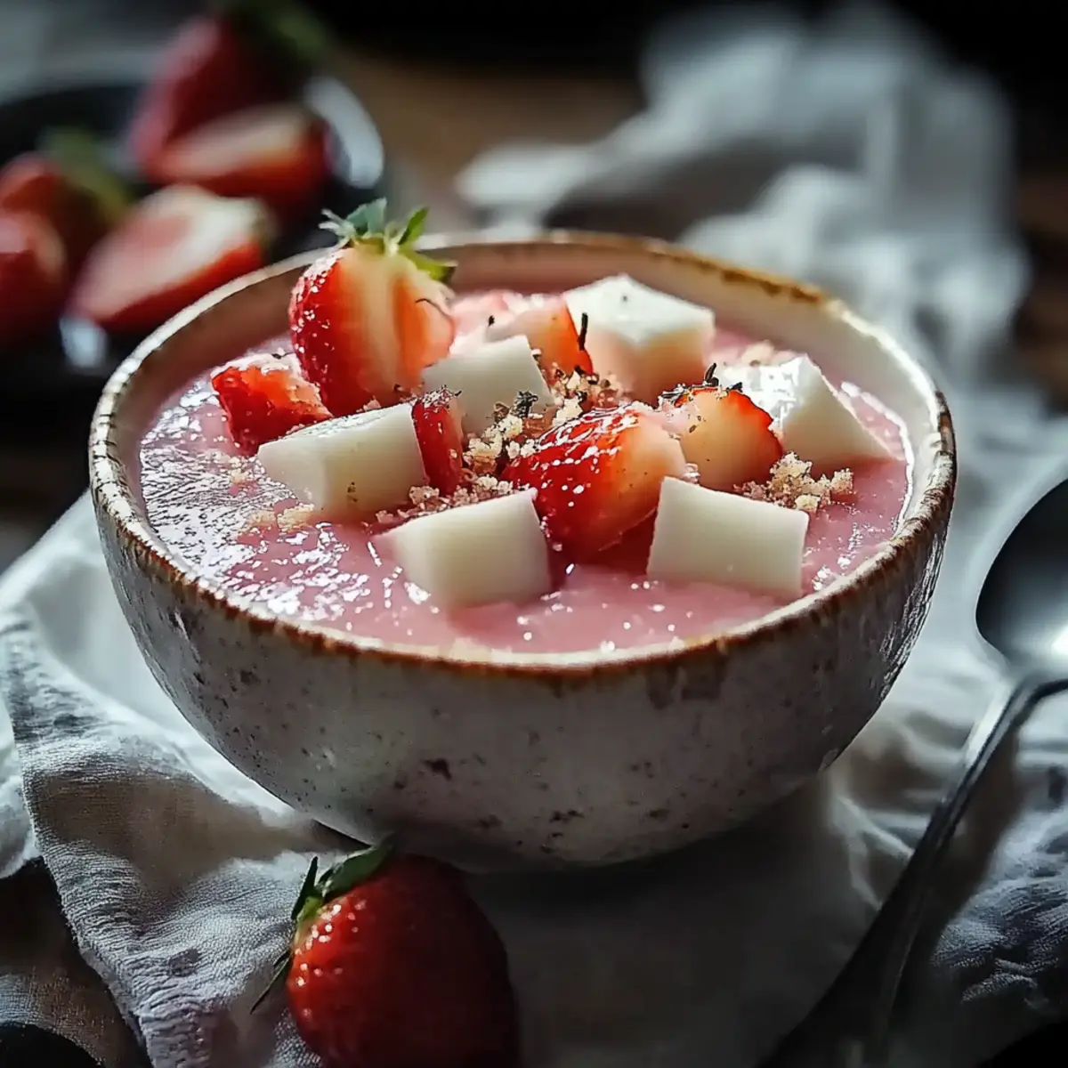 Creamy Strawberry Coconut Tapioca Dessert