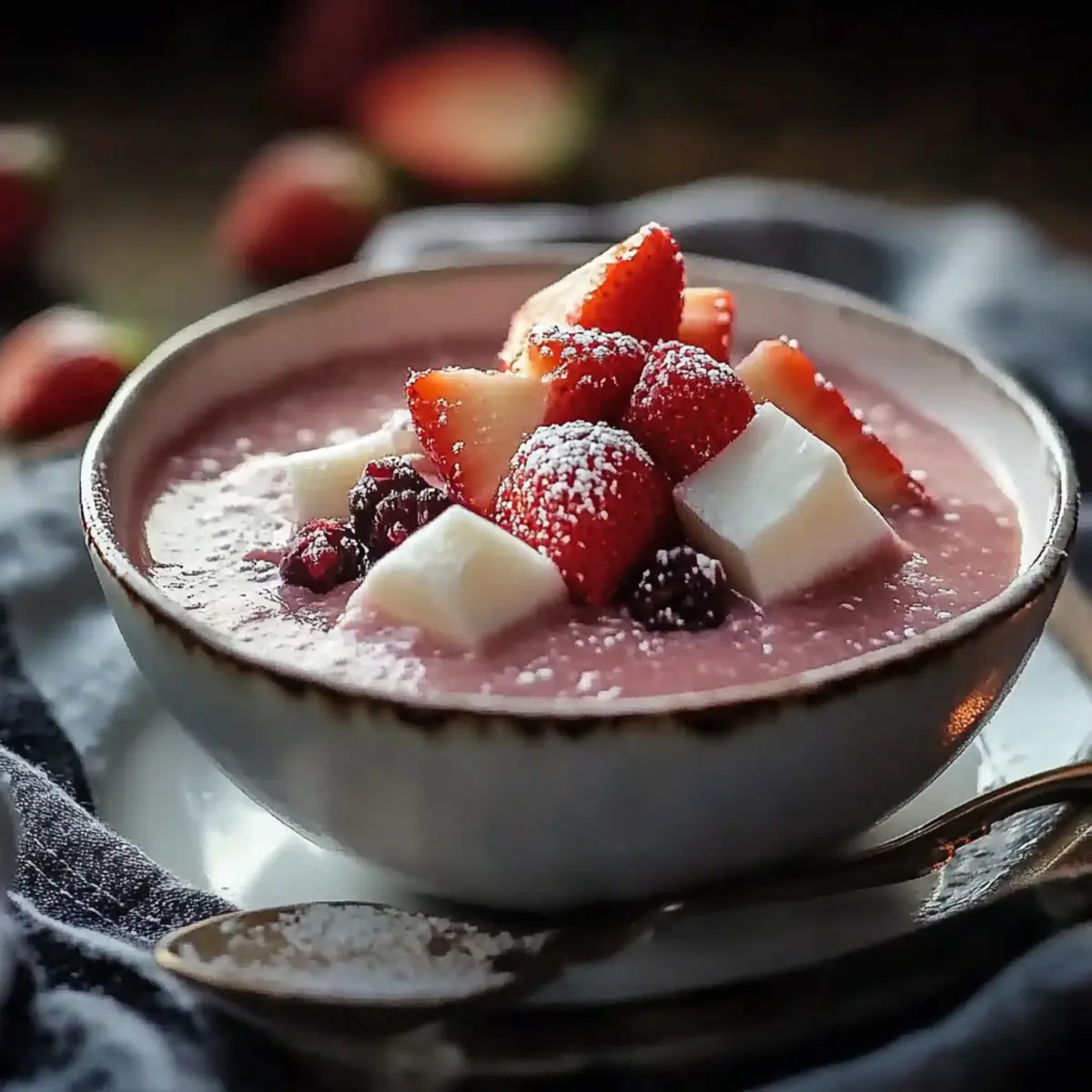 Creamy Strawberry Coconut Tapioca Dessert