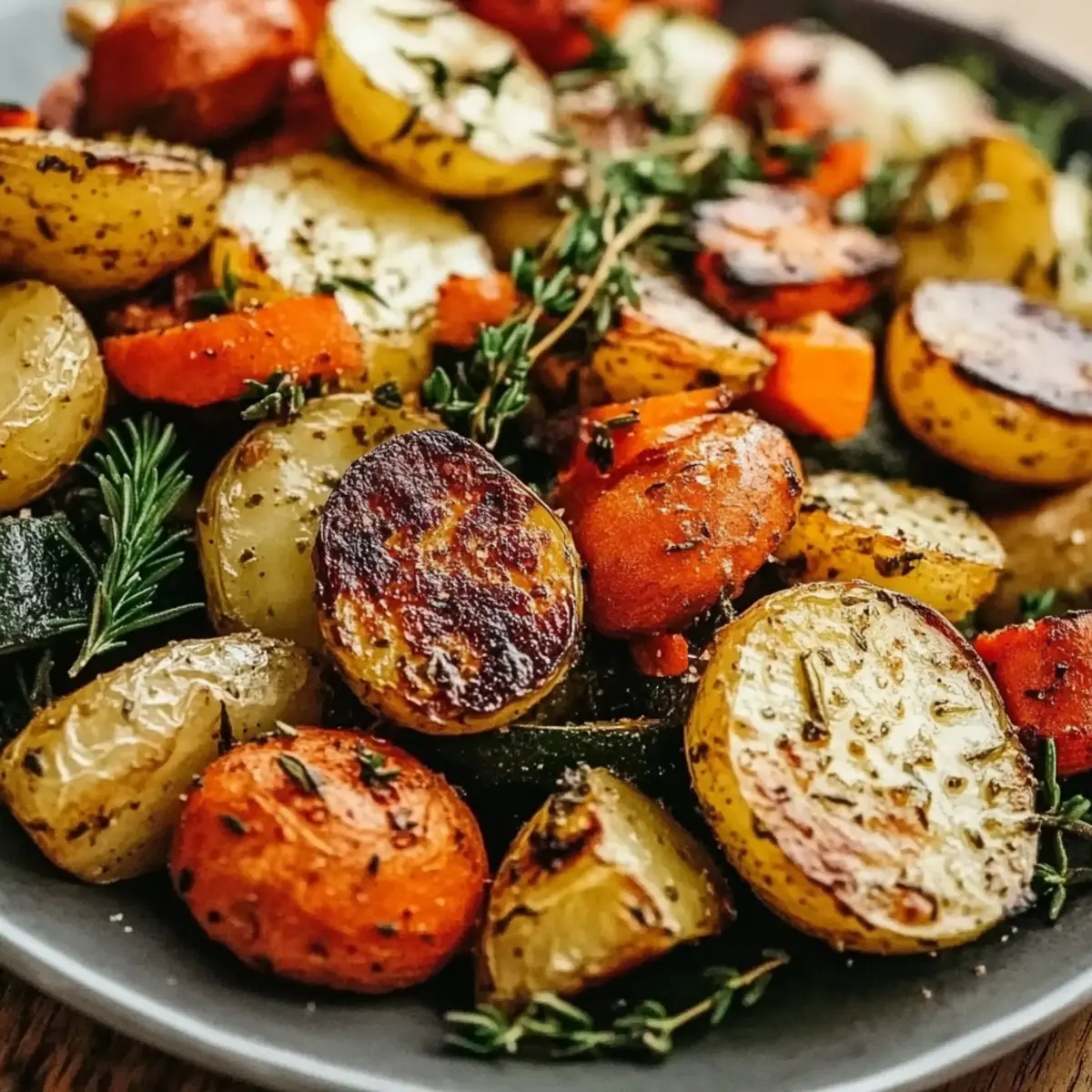 Garlic Herb Roasted Potatoes, Carrots, and Zucchini