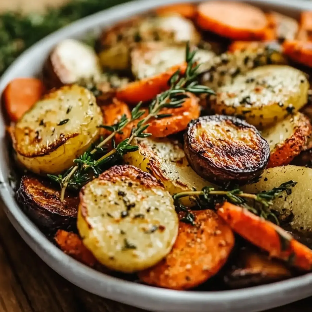 Garlic Herb Roasted Potatoes, Carrots, and Zucchini