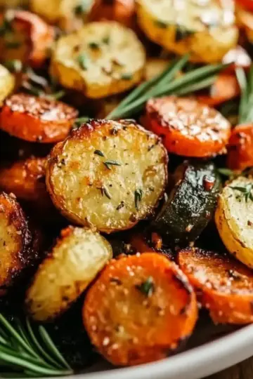 Garlic Herb Roasted Potatoes, Carrots, and Zucchini