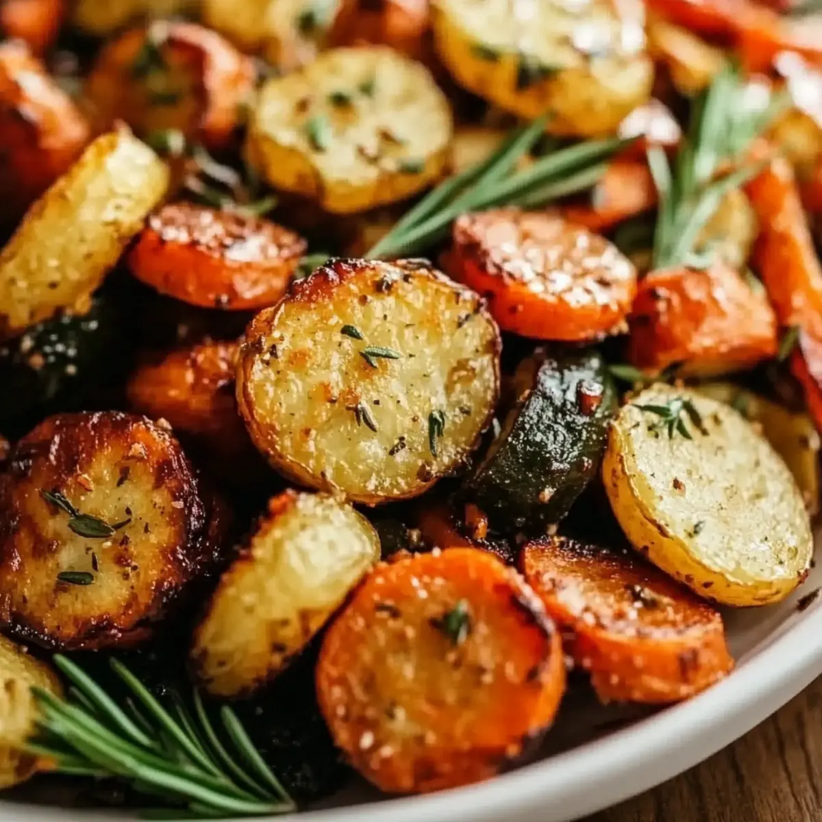 Garlic Herb Roasted Potatoes, Carrots, and Zucchini