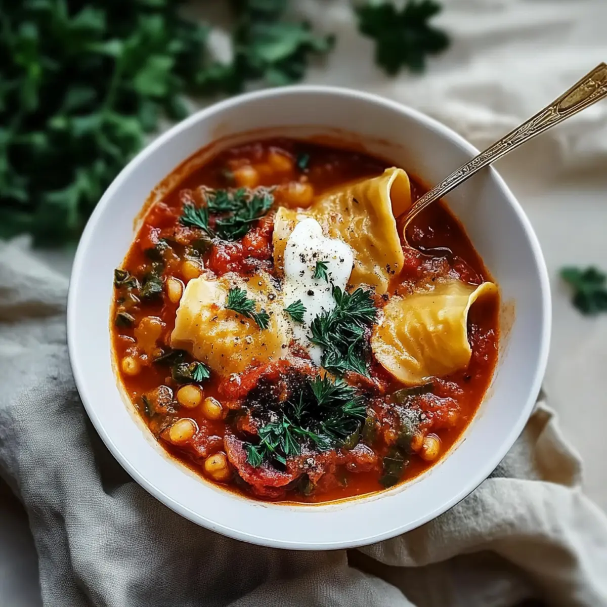 Lentil Lasagna Soup