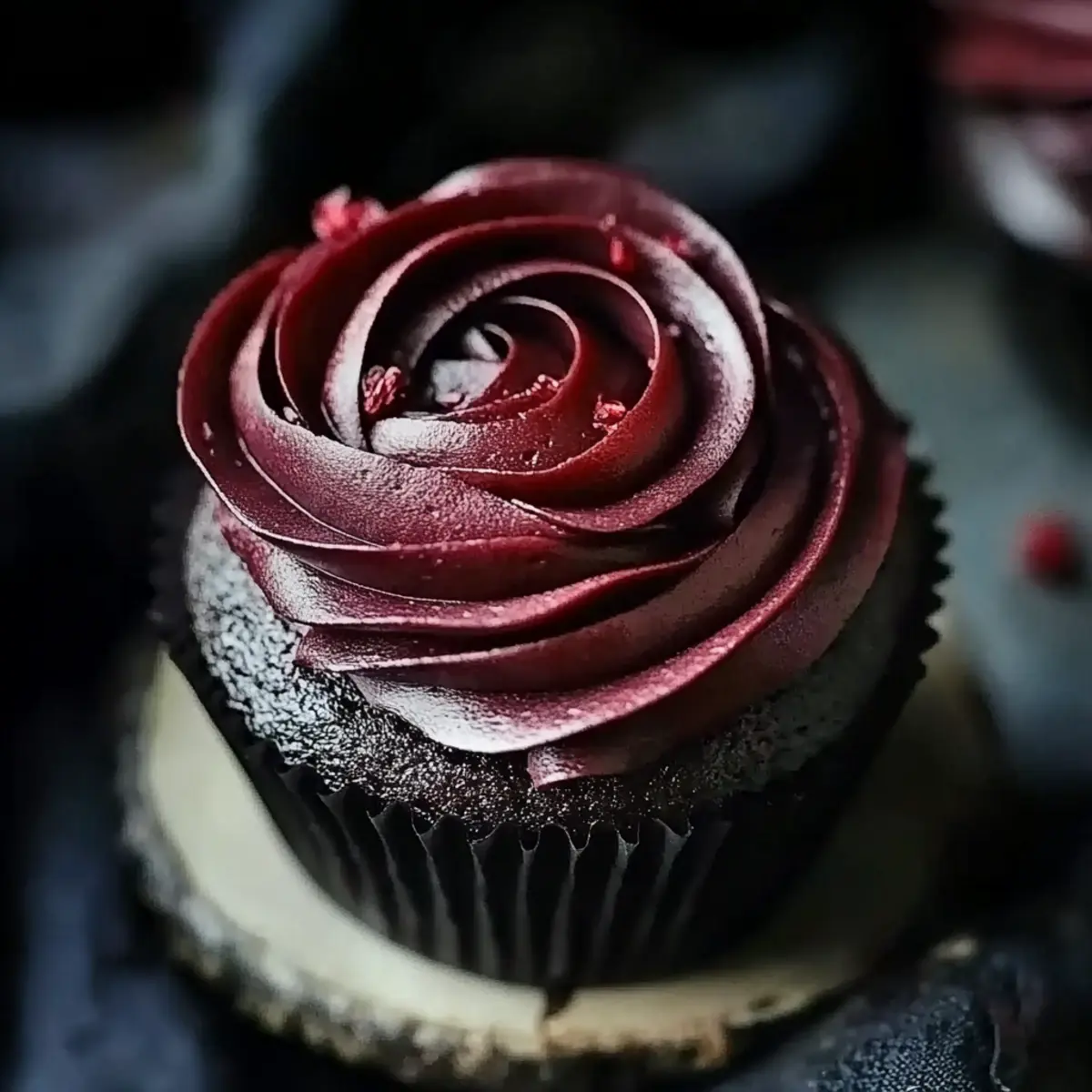 Midnight Rose Garden Cupcakes