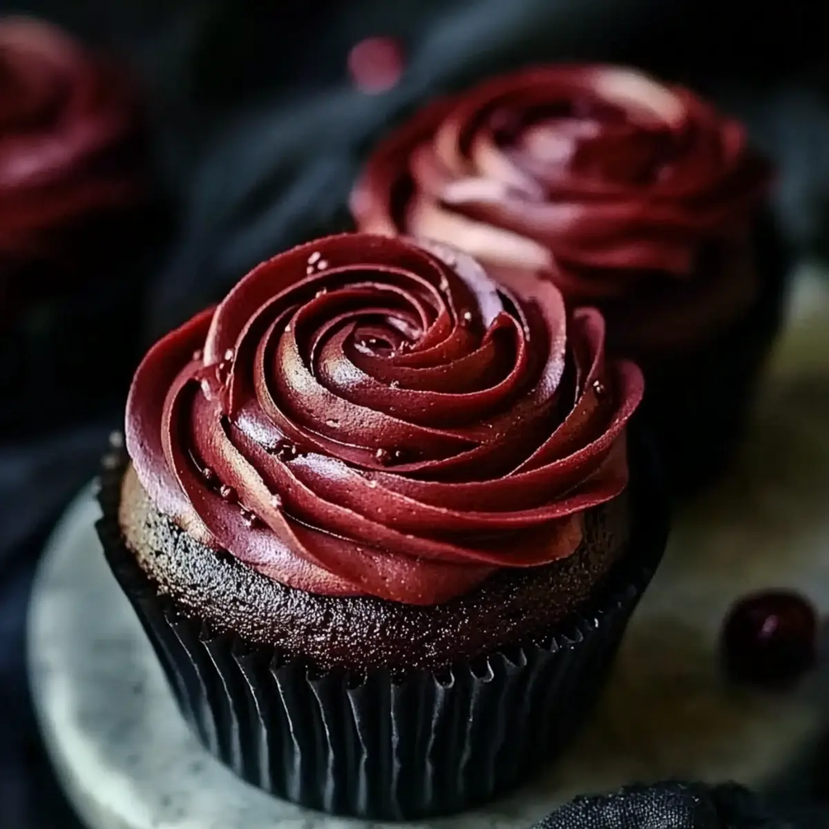 Midnight Rose Garden Cupcakes