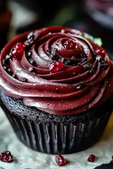 Midnight Rose Garden Cupcakes