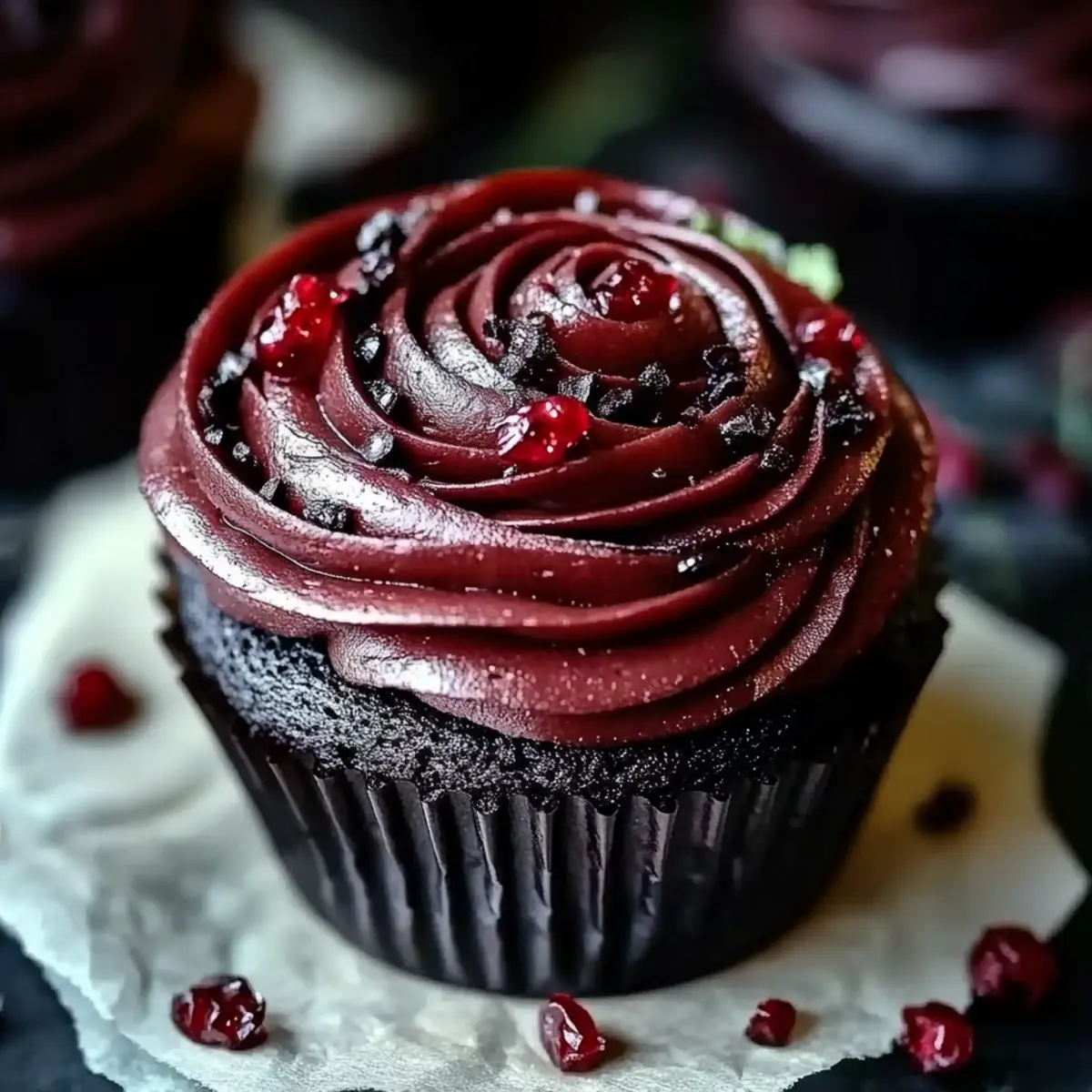 Midnight Rose Garden Cupcakes