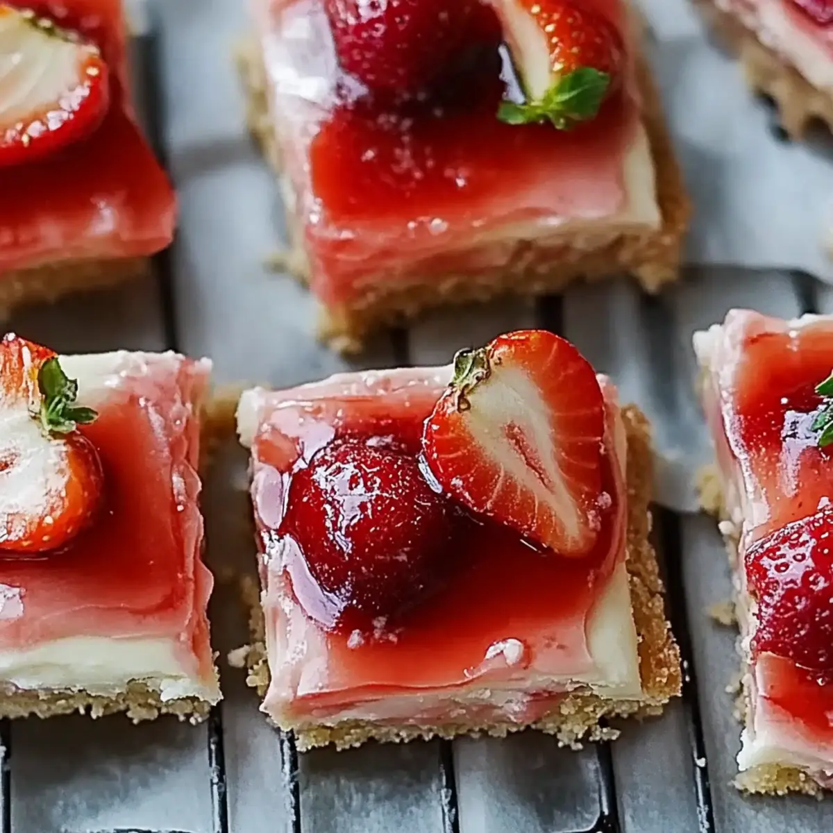 Strawberry Coconut No-Bake Cheesecake Bars