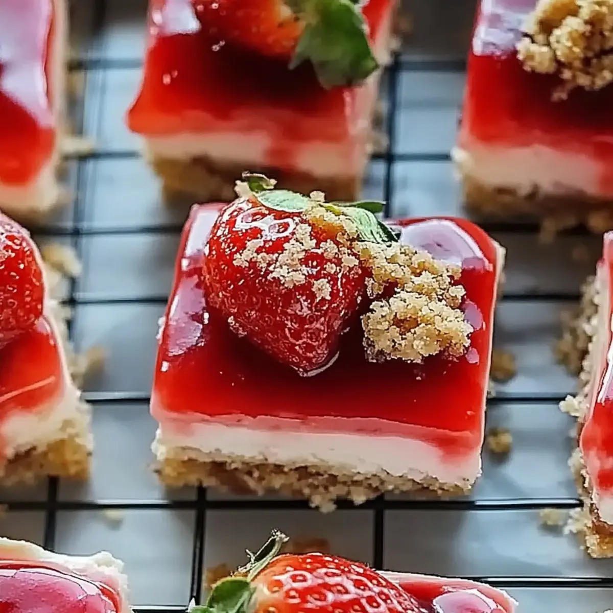 Strawberry Coconut No-Bake Cheesecake Bars