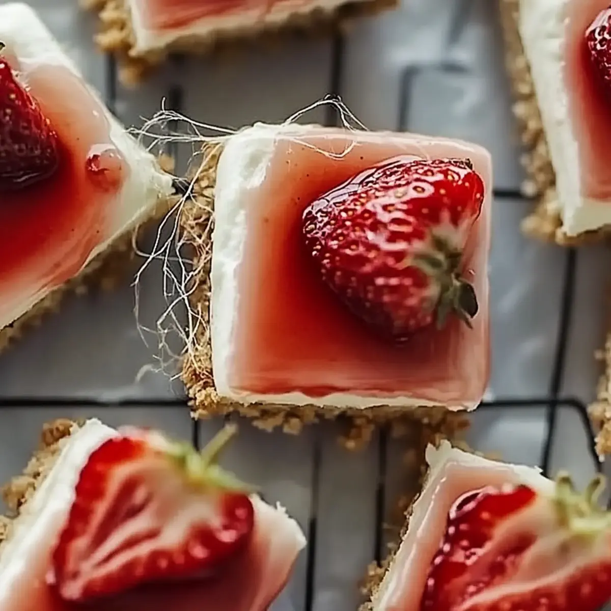 Strawberry Coconut No-Bake Cheesecake Bars