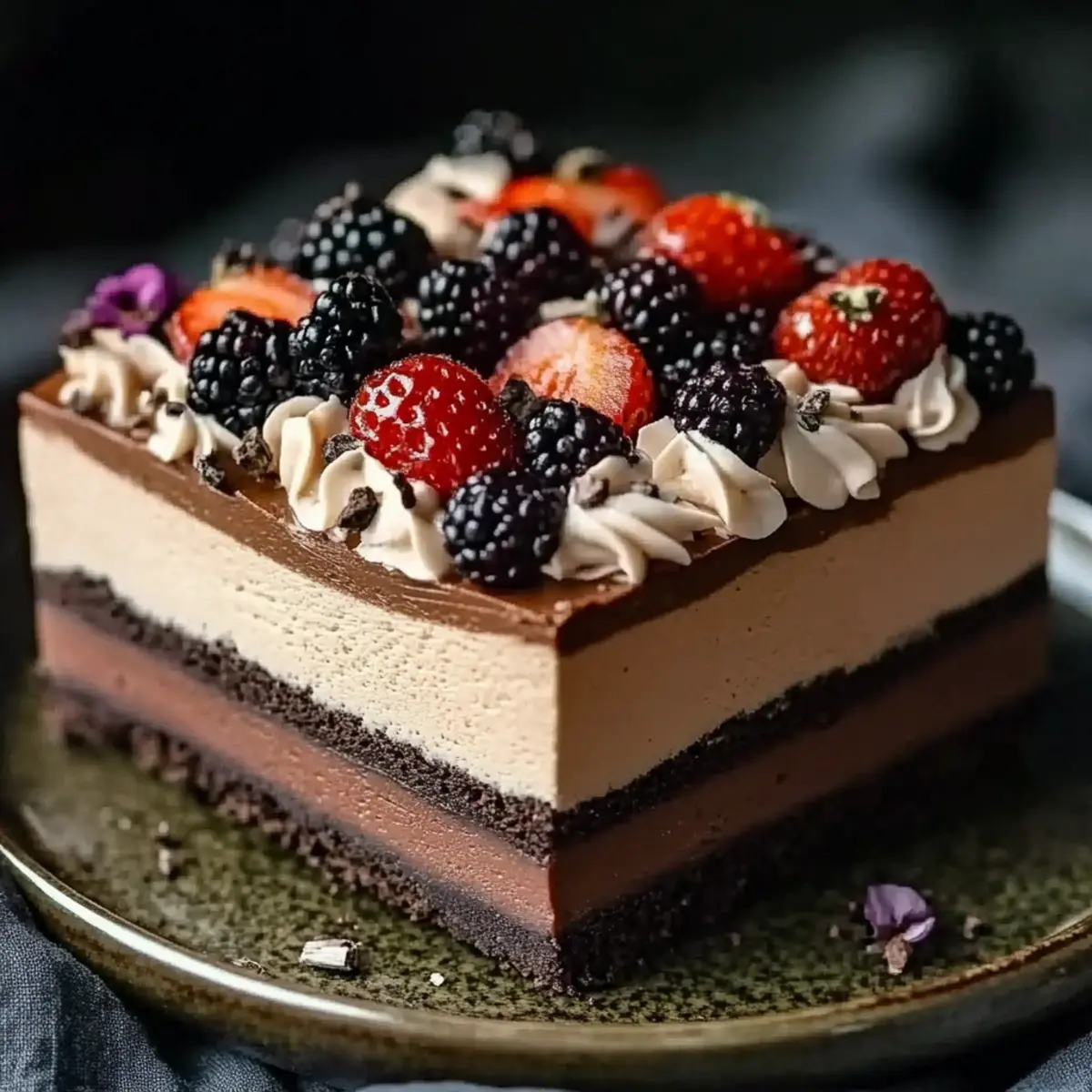 Triple Chocolate Mousse Torte