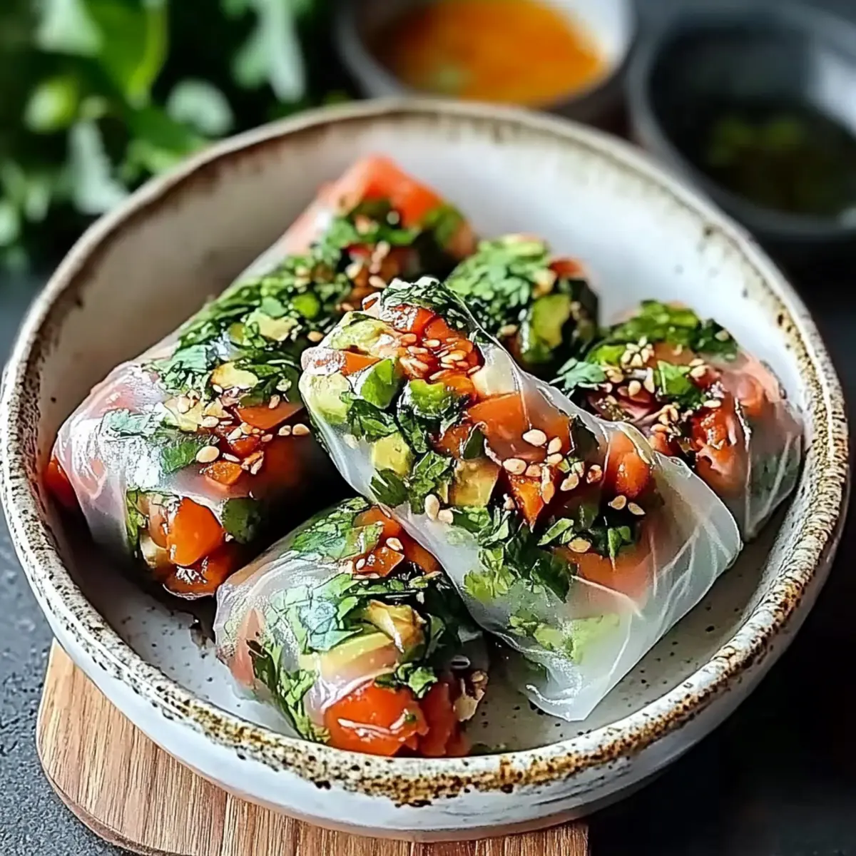 Vietnamese Baked Salmon Spring Rolls