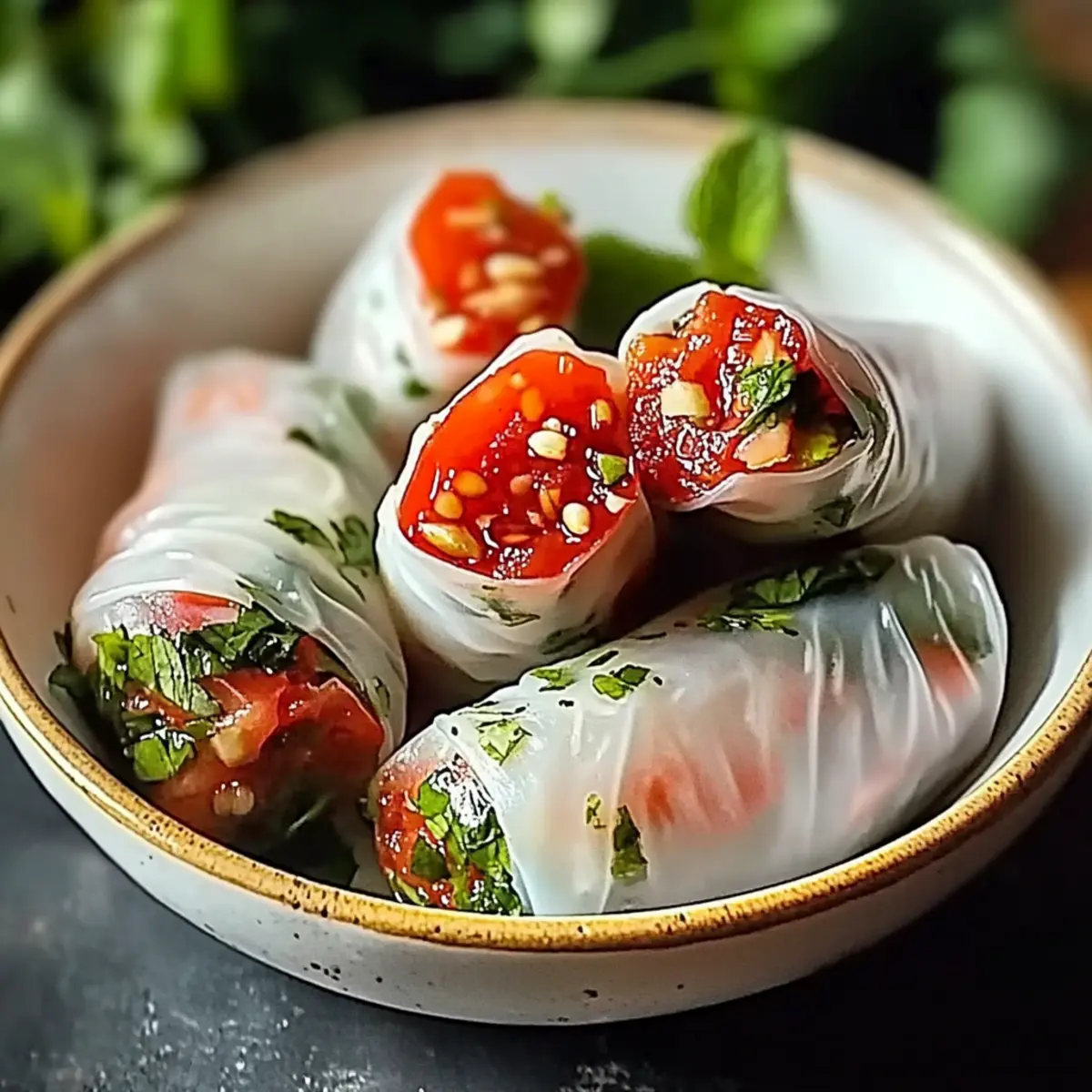 Vietnamese Baked Salmon Spring Rolls