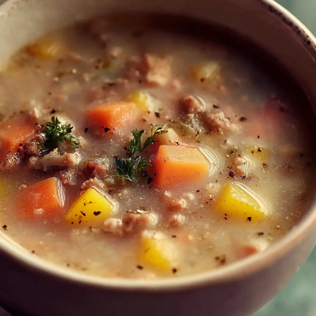 Wholesome Ground Beef Potato Soup
