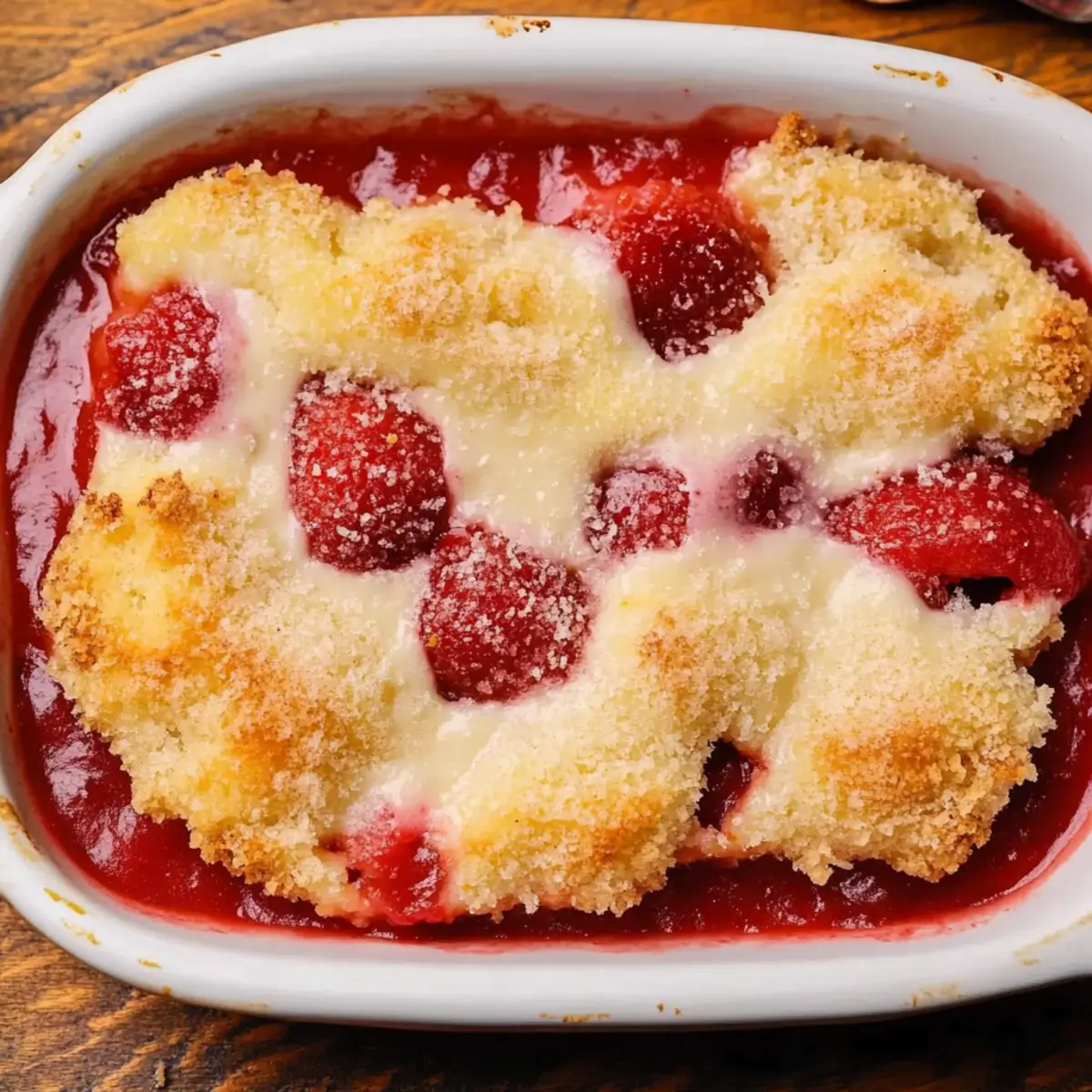 Fresh Strawberry Cobbler with Orange Juice