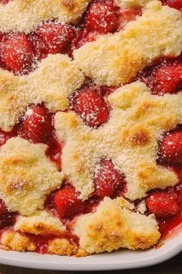 Fresh Strawberry Cobbler with Orange Juice