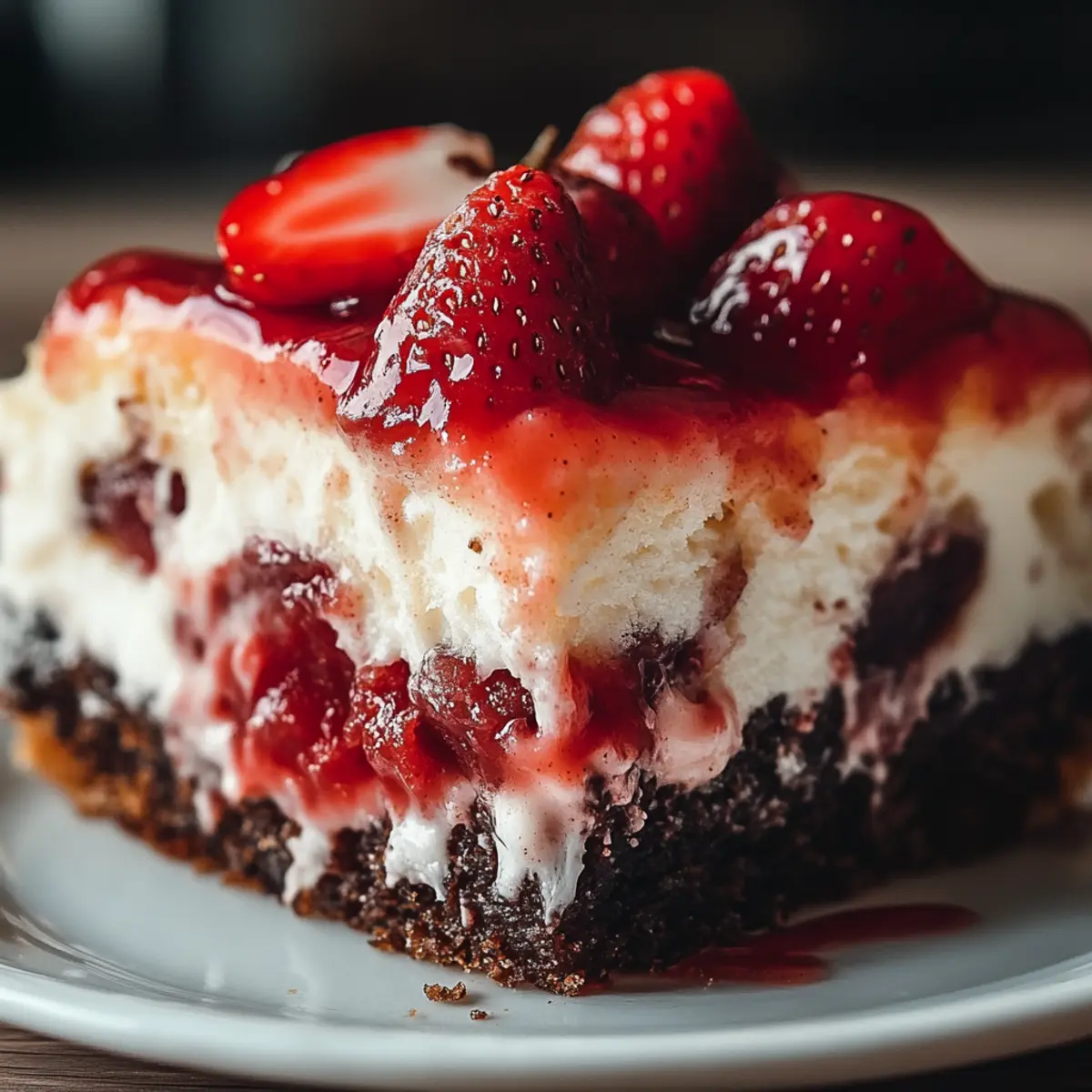 Strawberry Earthquake Cake