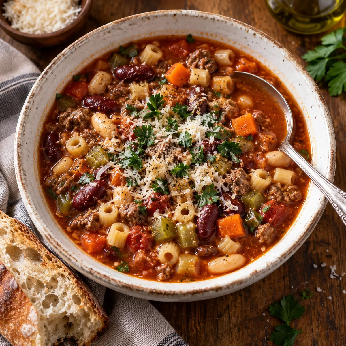 Slow Cooker Olive Garden Style Pasta e Fagioli