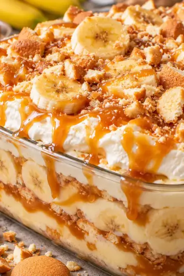 Banana Caramel Cream Pudding Casserole - A Delicious Treat — featured