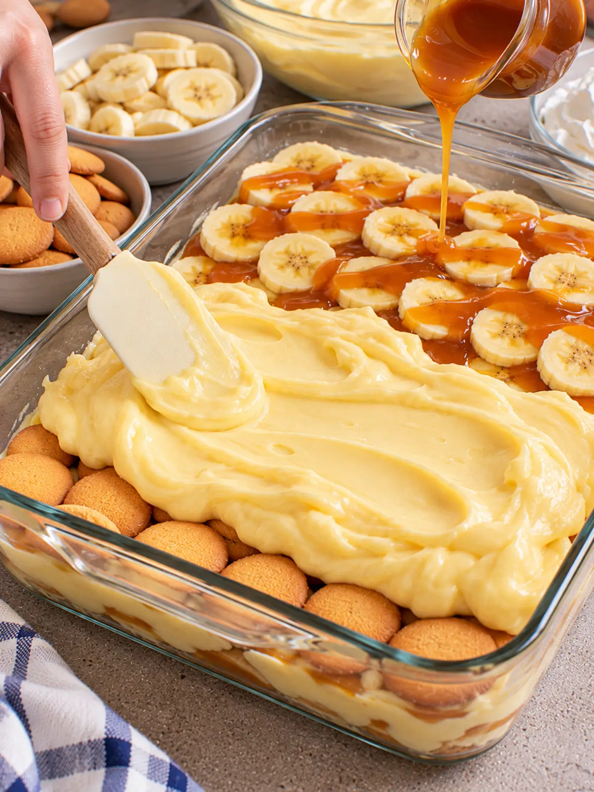 Banana Caramel Cream Pudding Casserole - A Delicious Treat — instructional