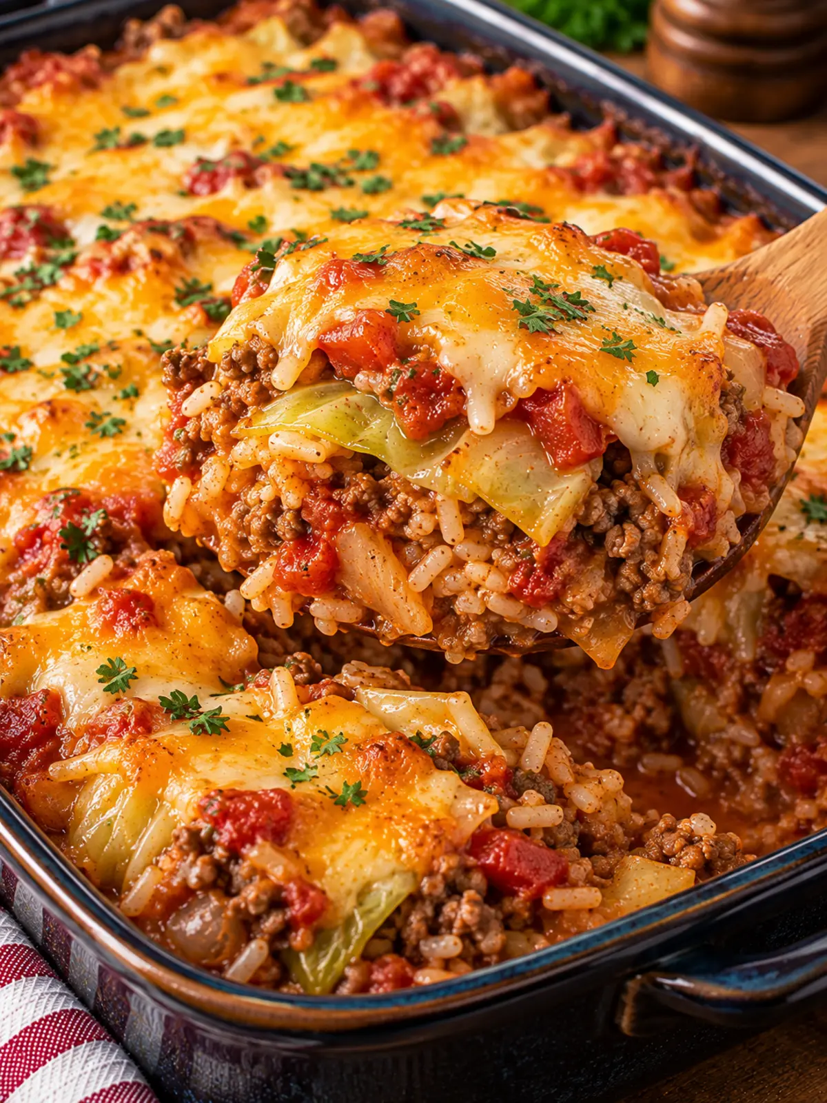 Cabbage Roll Casserole - A Comforting Dinner Recipe — finished dish