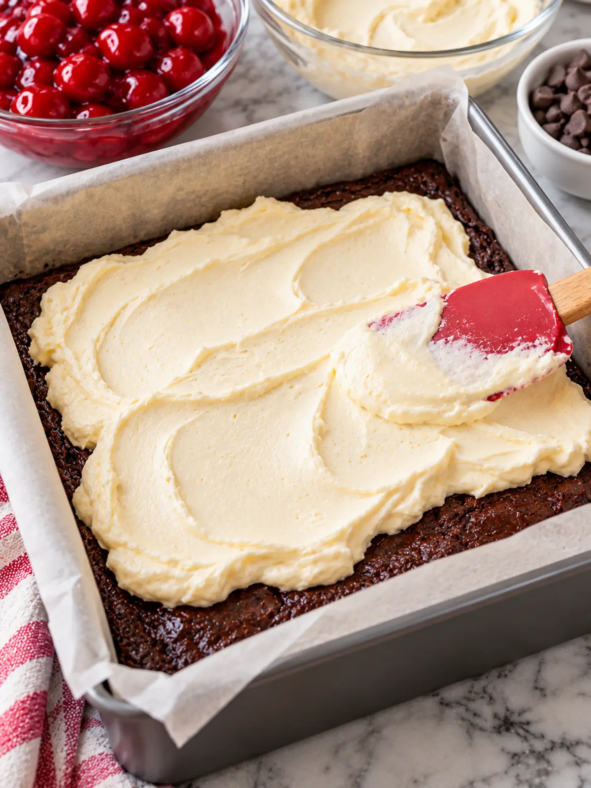 Cherry Cheesecake Brownies - A Decadent Treat — process
