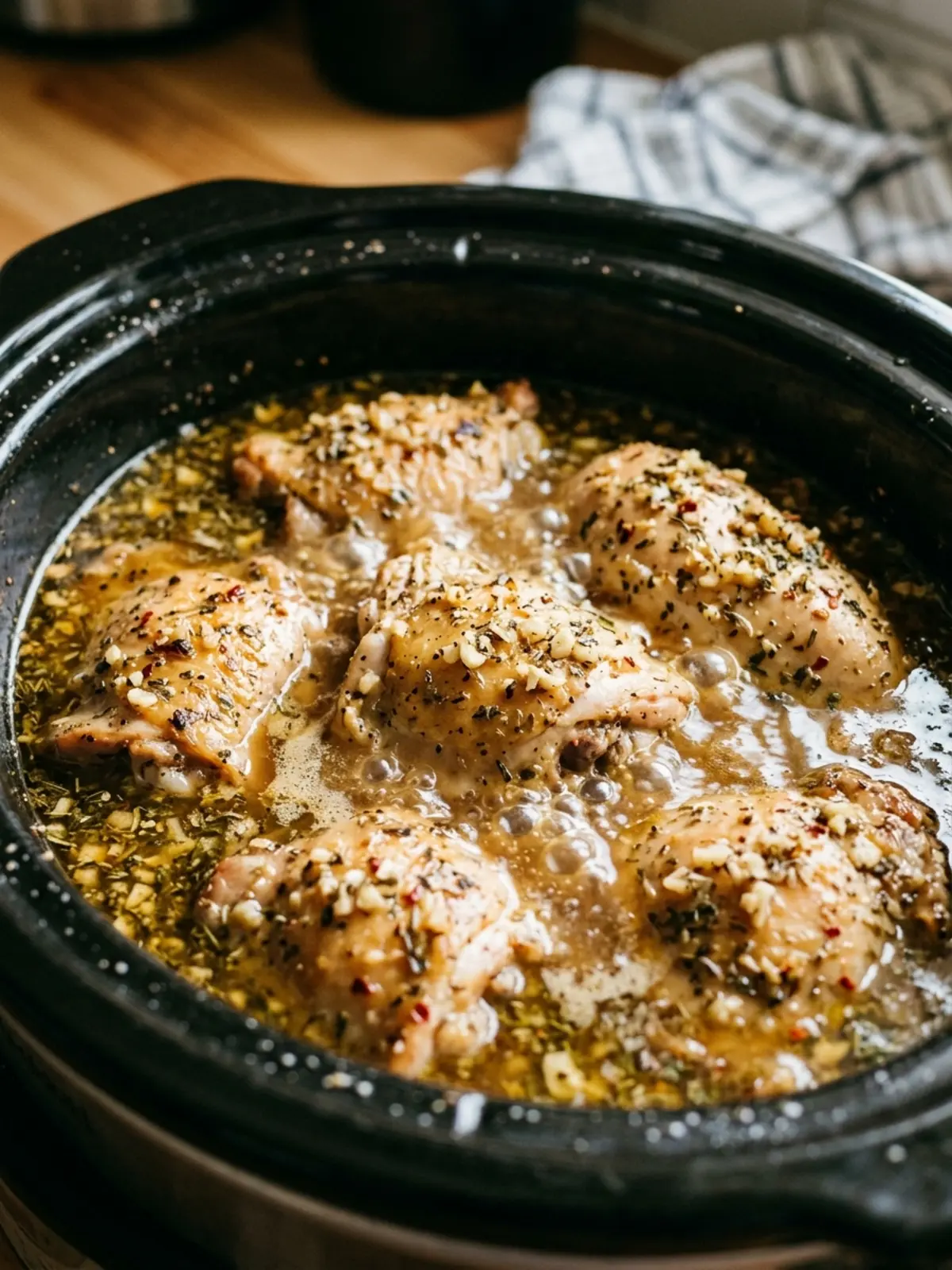 Crockpot Garlic Parmesan Chicken Pasta Recipe — process