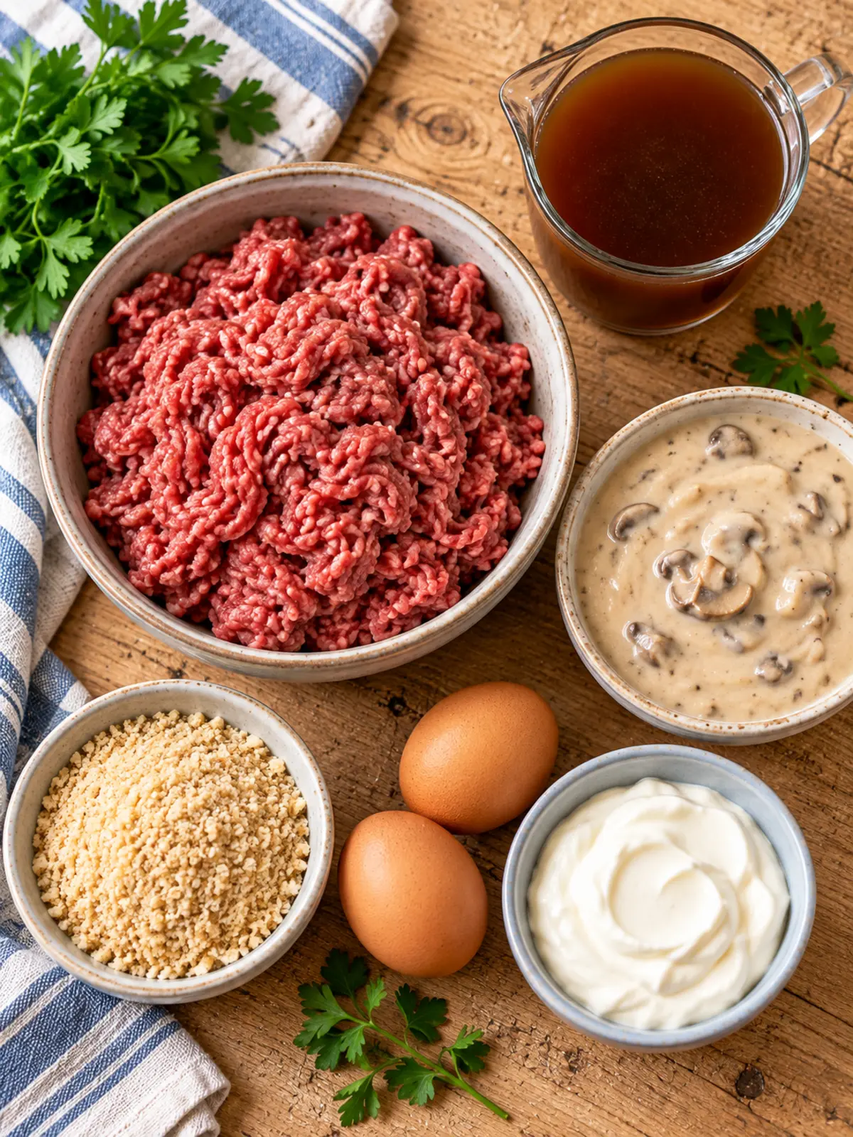Crockpot Swedish Meatballs - Cozy Comfort Food — ingredients flat lay