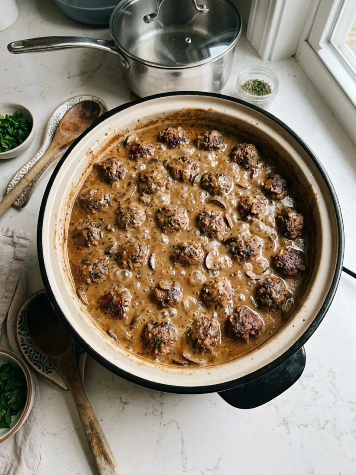 Crockpot Swedish Meatballs - Cozy Comfort Food — process