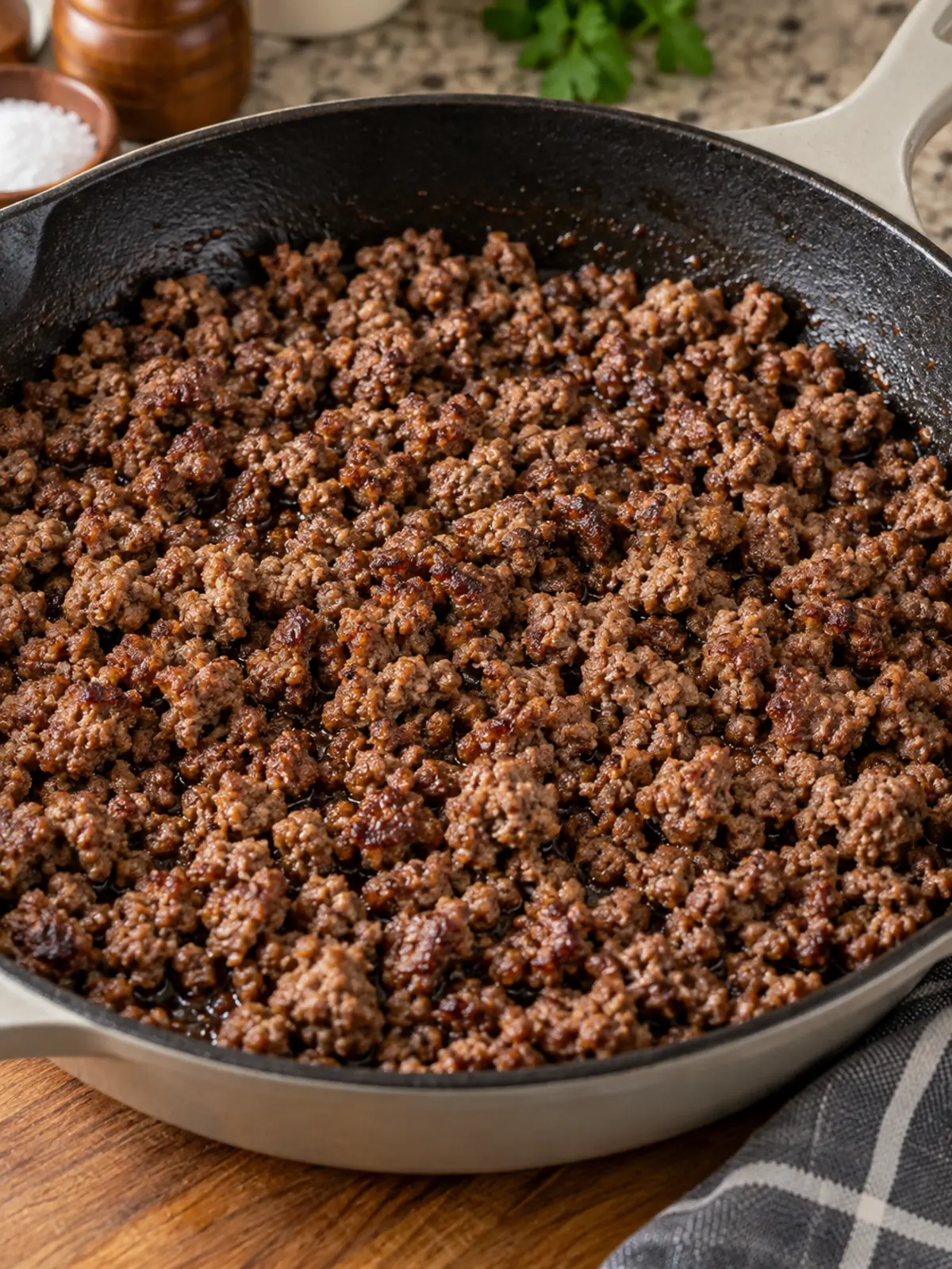 Slow Cooker Ground Beef Stew for Hearty Comfort — browning beef process