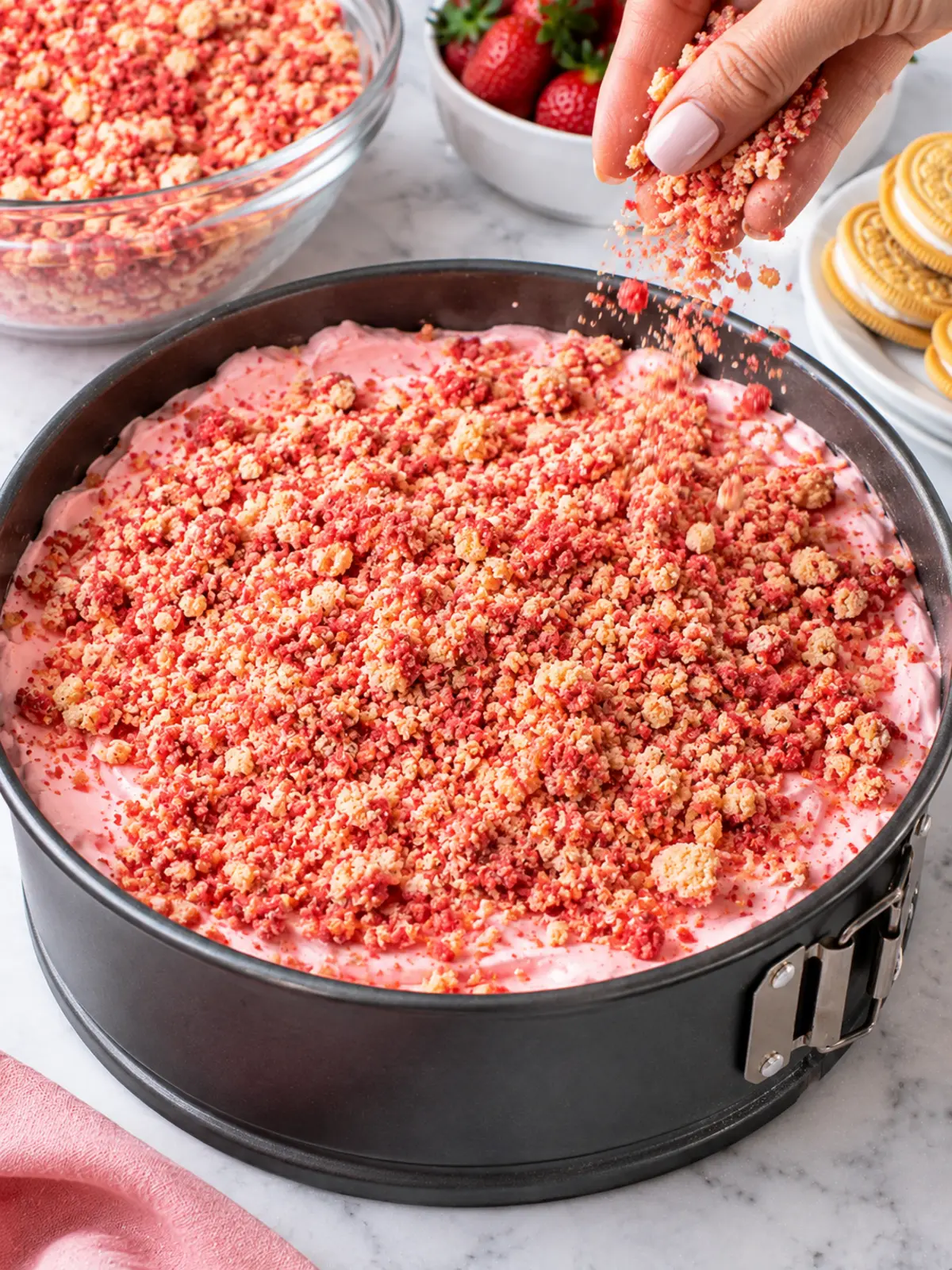 Strawberry Crunch Ice Cream Cake - A Fun Dessert — instructional