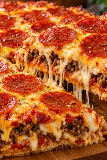 Pepperoni Cheeseburger Pizza — featured